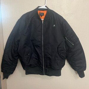 Primitive Black Bomber Jacket with Orange Lining